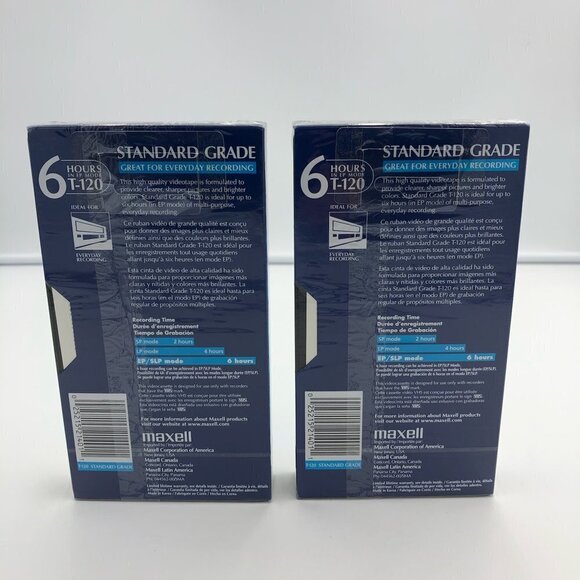 Maxell Blank Video Set of 2 VHS Tapes SEALED - Picture 3 of 4